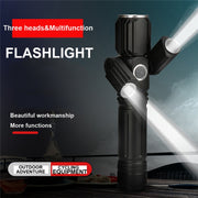 KS-738 USB Charging Water-resistant T6+XPE Zoomable LED Flashlight with 4-Modes & 18650 lithium battery