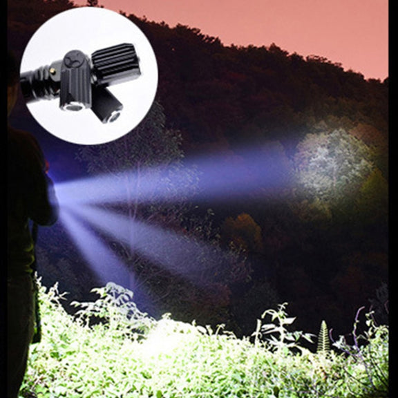 KS-738 USB Charging Water-resistant T6+XPE Zoomable LED Flashlight with 4-Modes & 18650 lithium battery
