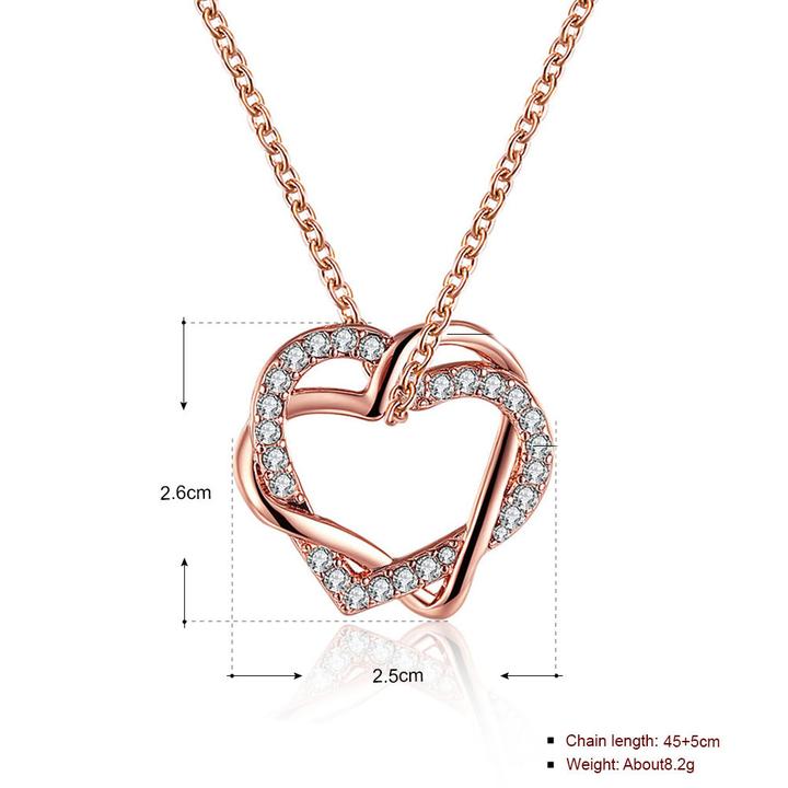 Gorgeous 18K Rose Gold Plated Austrian Crystal Heart Pendant Necklace - Necklaces by PMC Jewellery SA | Online Shopping South Africa | PMC Jewellery | Buy Now Pay Later Mobicred