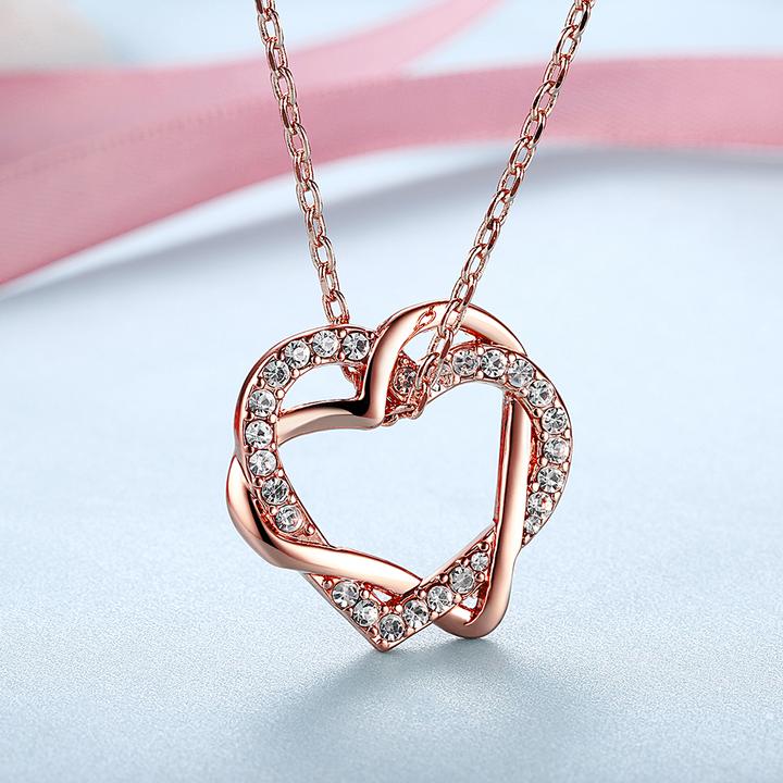 Gorgeous 18K Rose Gold Plated Austrian Crystal Heart Pendant Necklace - Necklaces by PMC Jewellery SA | Online Shopping South Africa | PMC Jewellery | Buy Now Pay Later Mobicred