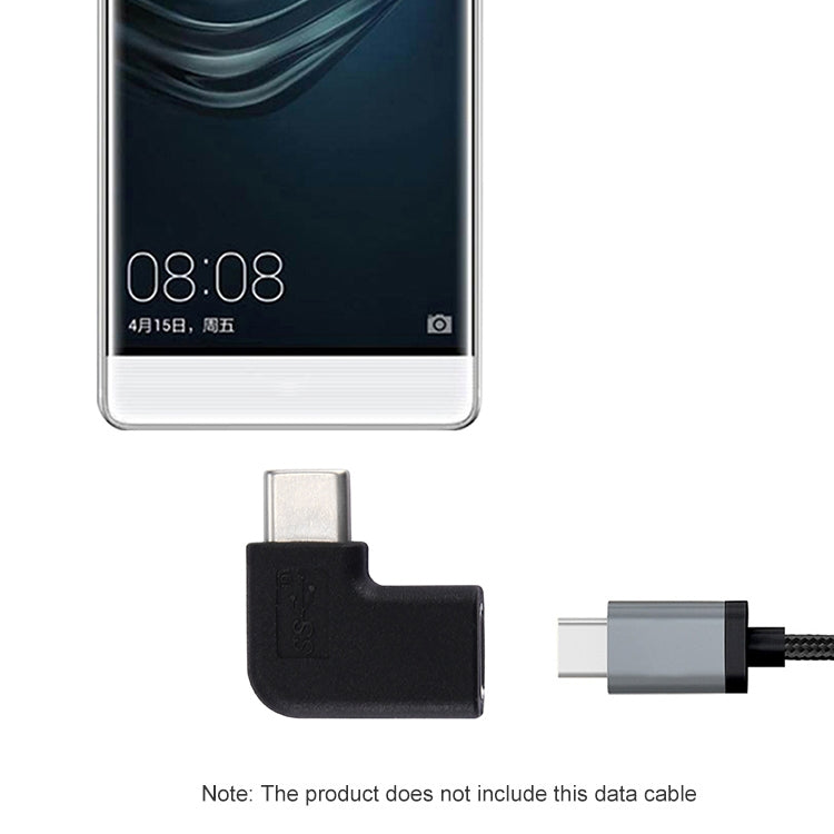 Elbow USB-C / Type-C Female to USB-C / Type-C Male Connector Adapter, For Macbook, Nokia, Google Tablet PC, Samsung, Letv, Huawei, Lenovo, Microsoft, Xiaomi, OnePlus, and other Smartphones(Black) - free shipping - PMC TechLife - Order now!