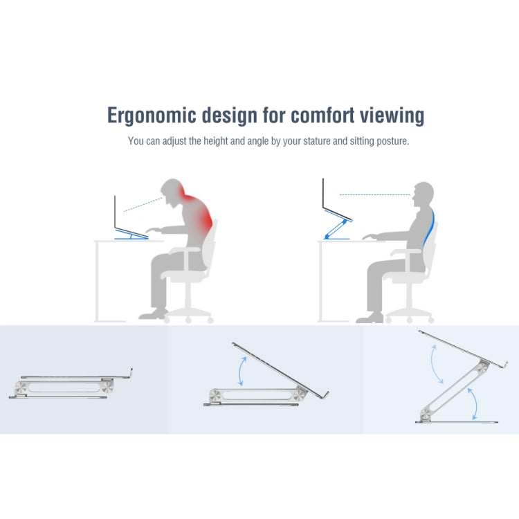 NILLKIN ProDesk Adjustable Aluminum Alloy Laptop Notebook Stand Holder (Silver) - free shipping - PMC TechLife - Order now!
