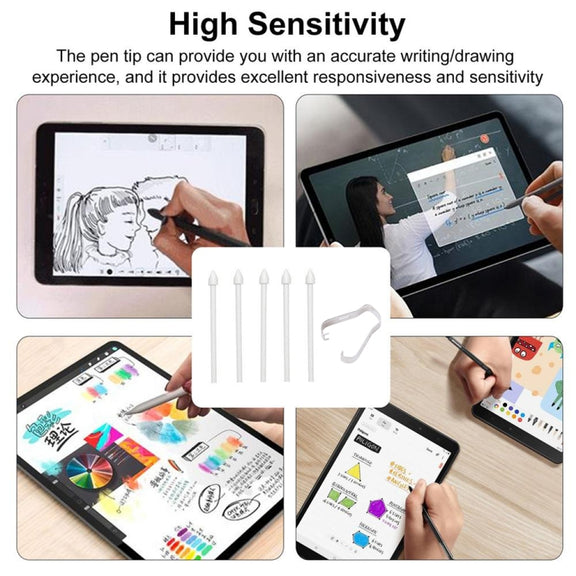 6 in 1 Universal Stylus Pen Replacement Pencil Tips For Samsung Galaxy Tab S8 / S7 / S6 / Galaxy Note20 / Note10 / S23 Ultra / S22 Ultra(Grey)
