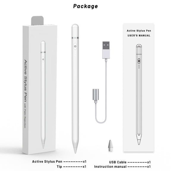 P7-LS Active Capacitive Stylus Pen with Palm Rejection for iPad After 2018 Version(White)