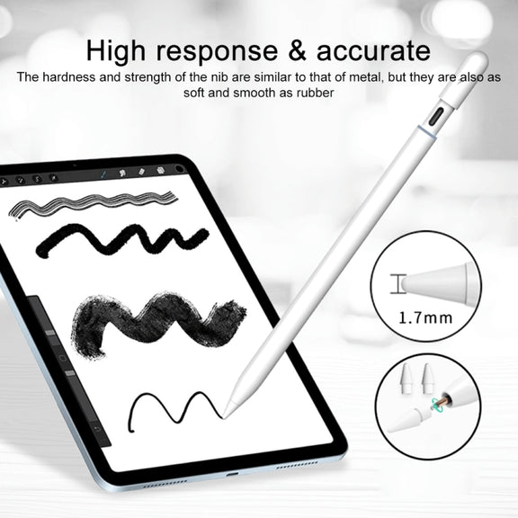 P8 Active Capacitive Stylus Pen with Palm Rejection for iPad After 2018 Version (White)