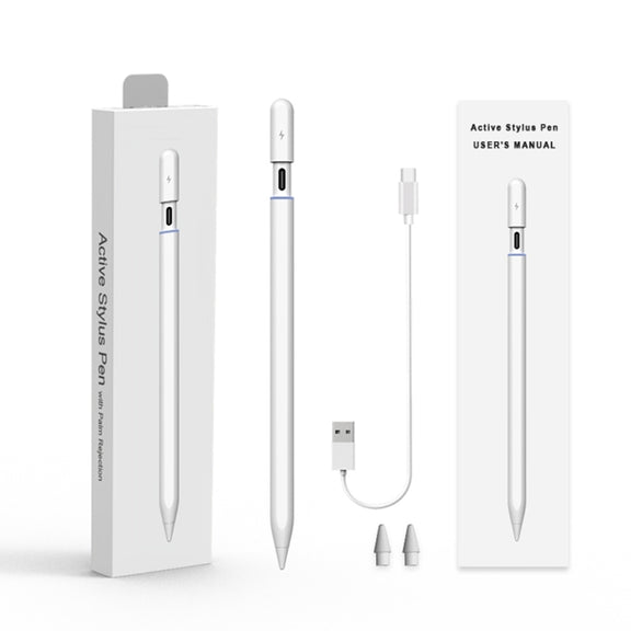 P8 Active Capacitive Stylus Pen with Palm Rejection for iPad After 2018 Version (White)