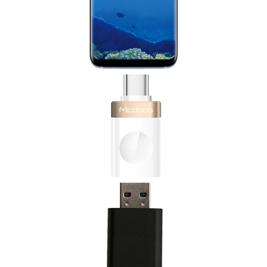 Mcdodo OT-1942 USB-C / Type-C to USB 3.0 AF Data Transmission Charging OTG Adapter(Gold) - OTG Adapter by Mcdodo | Online Shopping South Africa | PMC Jewellery | Buy Now Pay Later Mobicred