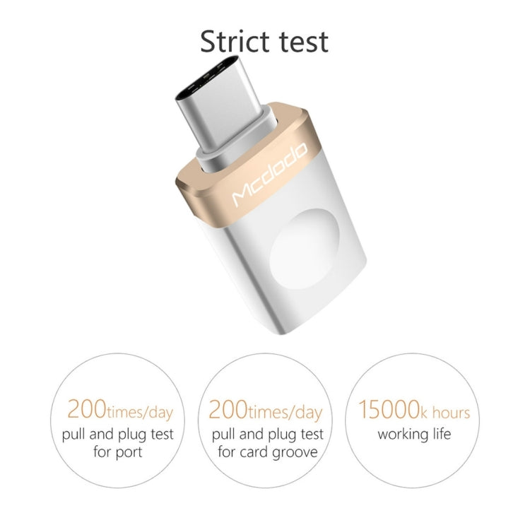 Mcdodo OT-1942 USB-C / Type-C to USB 3.0 AF Data Transmission Charging OTG Adapter(Gold) - OTG Adapter by Mcdodo | Online Shopping South Africa | PMC Jewellery | Buy Now Pay Later Mobicred