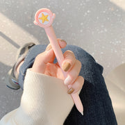 Cute Cartoon Silicone Protective Cover for Apple Pencil 2(Five-pointed Star Pink))