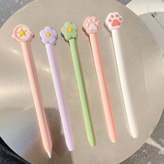 Cute Cartoon Silicone Protective Cover for Apple Pencil 2(Purple)