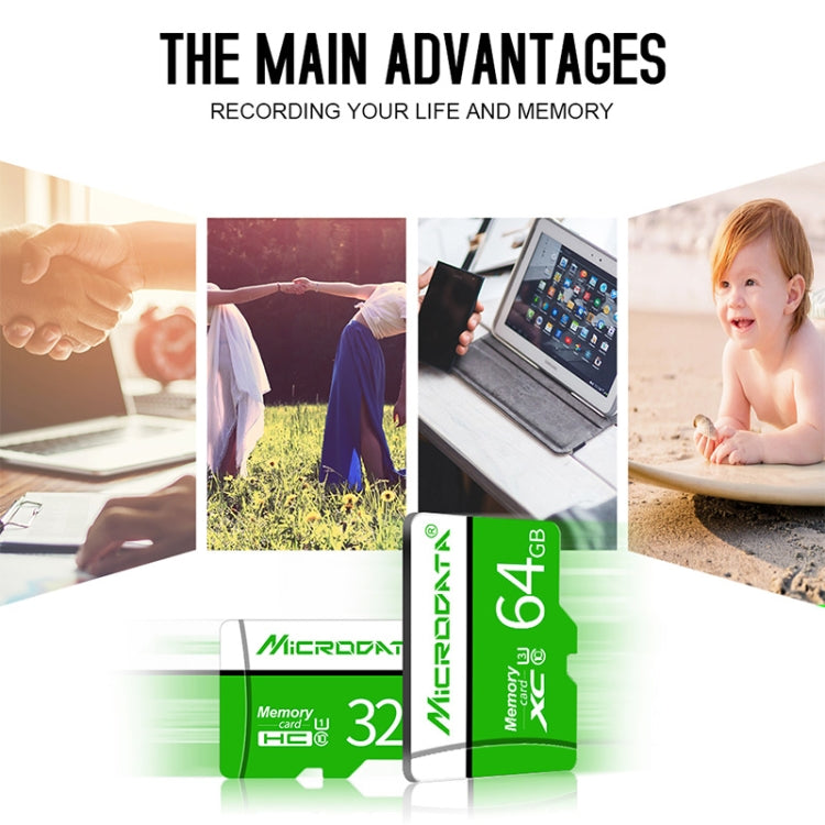 MICRODATA 128GB U3 Green and White TF(Micro SD) Memory Card - free shipping - PMC TechLife - Order now!