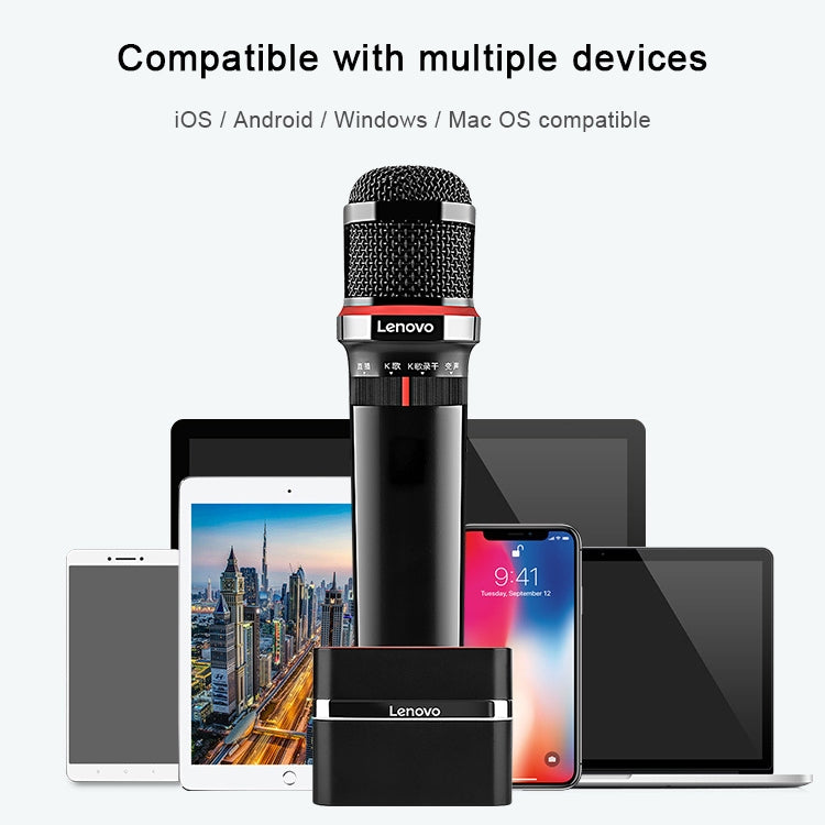 Original Lenovo UM20-U K Song Wireless Digital Microphone Live Recording Equipment with Wireless Receiver (Black) - Microphone by Lenovo | Online Shopping South Africa | PMC TechLife
