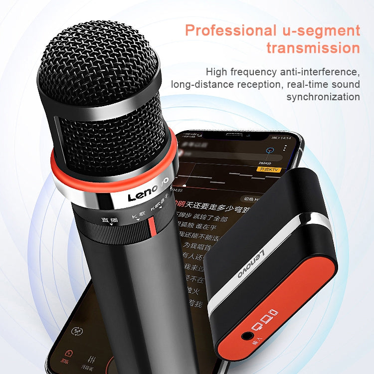 Original Lenovo UM20-U K Song Wireless Digital Microphone Live Recording Equipment with Wireless Receiver (Black) - Microphone by Lenovo | Online Shopping South Africa | PMC TechLife