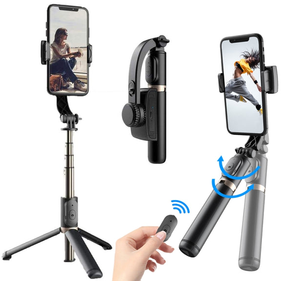Q08 Gimbal Stabilizer Bluetooth Remote Control Tripod Selfie Stick (Black)