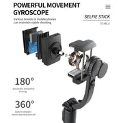 Q08 Gimbal Stabilizer Bluetooth Remote Control Tripod Selfie Stick (Black)