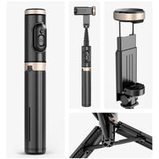 Q12 Hidden Design Reinforced Bluetooth Remote Control Tripod Selfie Stick (Black)