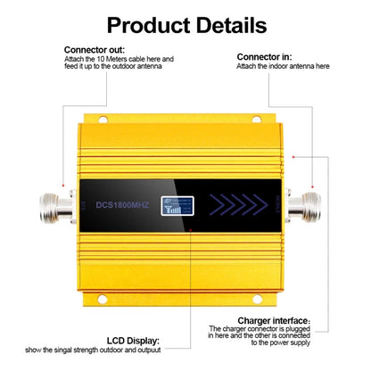 DCS-LTE 4G Phone Signal Repeater Booster, AU Plug(Gold) - free shipping - PMC Jewellery - Order now!