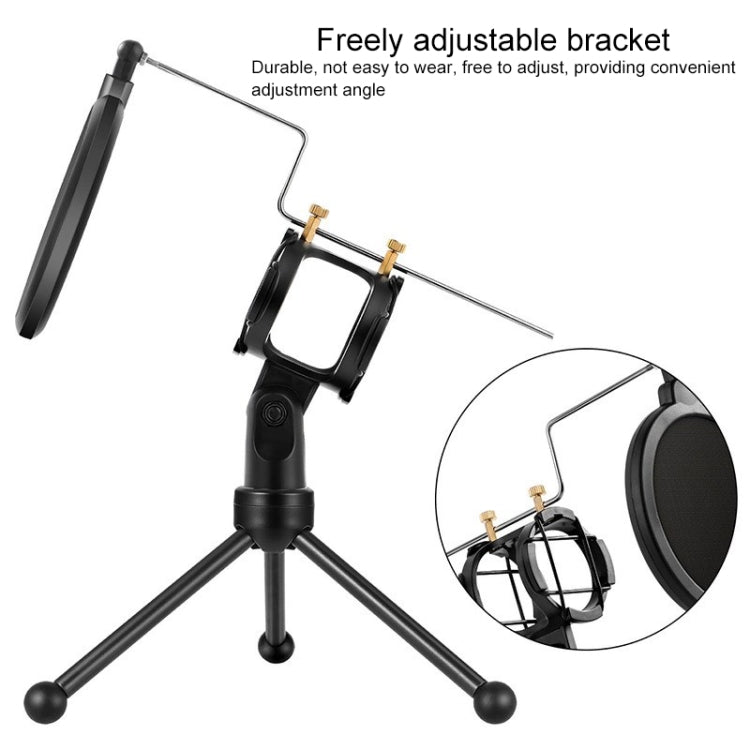 Yanmai PS-3 Mini Portable Microphone Anti-network Shockproof Desktop Stand(Black) - Stand by Yanmai | Online Shopping South Africa | PMC Jewellery | Buy Now Pay Later Mobicred
