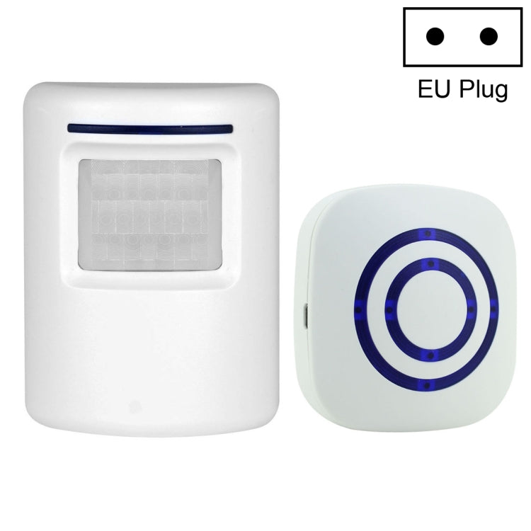 FY-0256 2 in 1 PIR Infrared Sensors (Transmitter + Receiver) Wireless Doorbell Alarm Detector for Home / Office / Shop / Factory, EU Plug - free shipping - PMC TechLife - Order now!