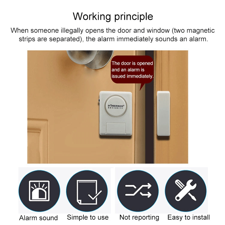 DOBERMAN SE-0119 Household Anti-theft Wireless Remote Control Door Magnetic Sensor Alarm - free shipping - PMC TechLife - Order now!