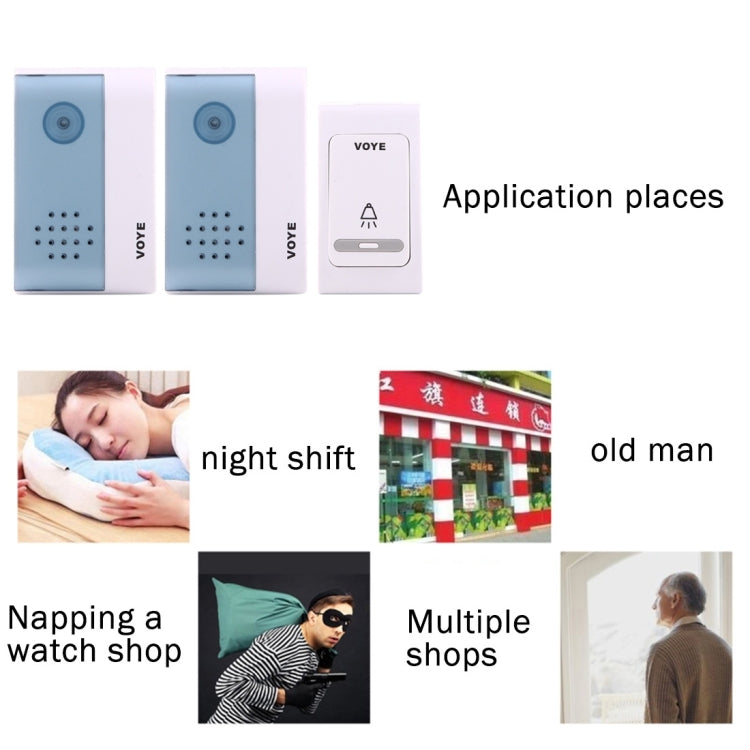 VOYE V004B2 Wireless Smart Music Home Doorbell with Dual Receiver, Remote Control Distance: 120m (Open Air) - free shipping - PMC Jewellery - Order now!