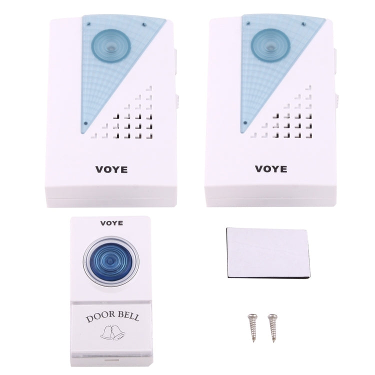 VOYE V001A2 Wireless Smart Music LED Home Doorbell with Dual Receiver, Remote Control Distance: 120m (Open Air) - free shipping - PMC TechLife - Order now!