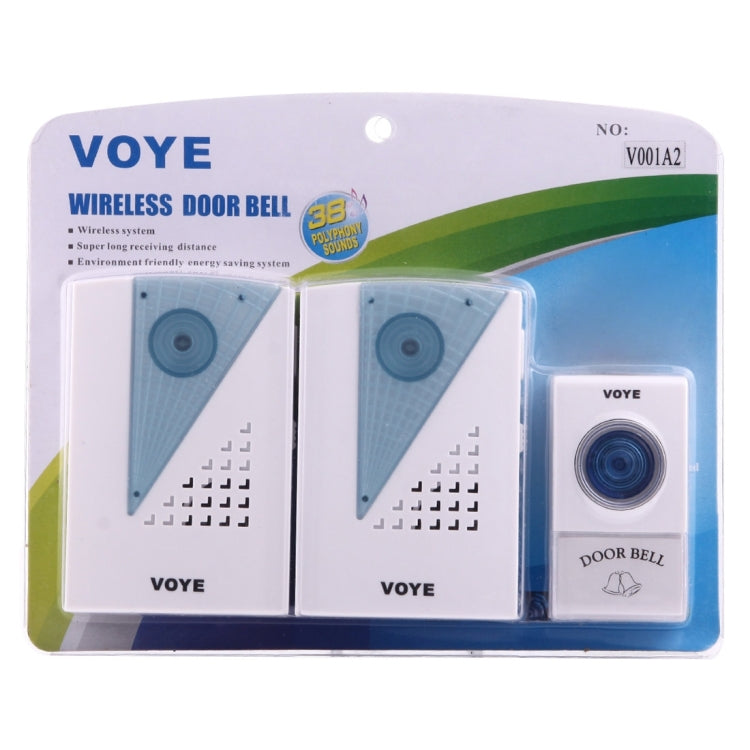 VOYE V001A2 Wireless Smart Music LED Home Doorbell with Dual Receiver, Remote Control Distance: 120m (Open Air) - free shipping - PMC Jewellery - Order now!