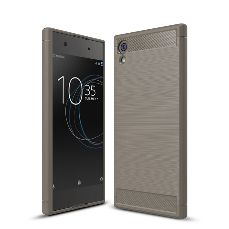 For Sony Xperia XA1 Brushed Texture Carbon Fiber Shockproof TPU Rugged Armor Protective Case(Grey) - free shipping - PMC TechLife - Order now!