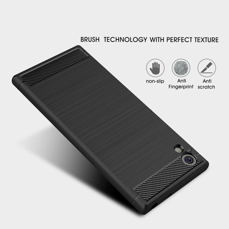 For Sony Xperia XA1 Brushed Texture Carbon Fiber Shockproof TPU Rugged Armor Protective Case(Grey) - free shipping - PMC TechLife - Order now!