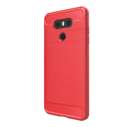For LG G6 Brushed Carbon Fiber Texture Shockproof TPU Protective Cover Case (Red) - LG Cases by PMC Jewellery | Online Shopping South Africa | PMC Jewellery | Buy Now Pay Later Mobicred
