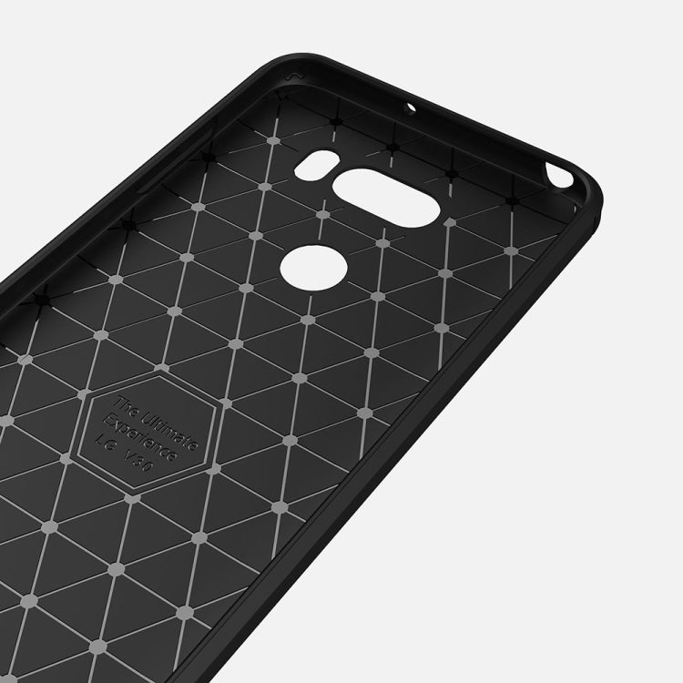 For LG V30 Brushed Texture Carbon Fiber Shockproof TPU Rugged Armor Protective Case (Black) - free shipping - PMC Jewellery - Order now!