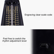 Piano Guitar Drum Violin Zither Universal Mechanical Metronome, Classic Version(Black)