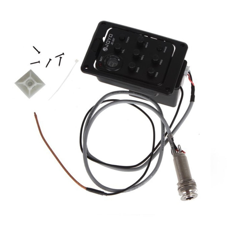 JOYO JE-307 Guitar Pickup 5-Band Equalizer Folk Guitar EQ Acoustic guitarra Pickup Preamp Electric Digital Tuner (Black) - free shipping - PMC Jewellery - Order now!