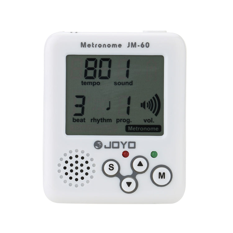 JOYO JM-60 Mini Portable Rechargeable Clip-on Electronic Digital Metronome Tone Generator Tuner for Guitar Violin Ukulele (White) - free shipping - PMC Jewellery - Order now!