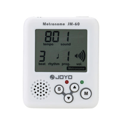 JOYO JM-60 Mini Portable Rechargeable Clip-on Electronic Digital Metronome Tone Generator Tuner for Guitar Violin Ukulele (White) - free shipping - PMC Jewellery - Order now!