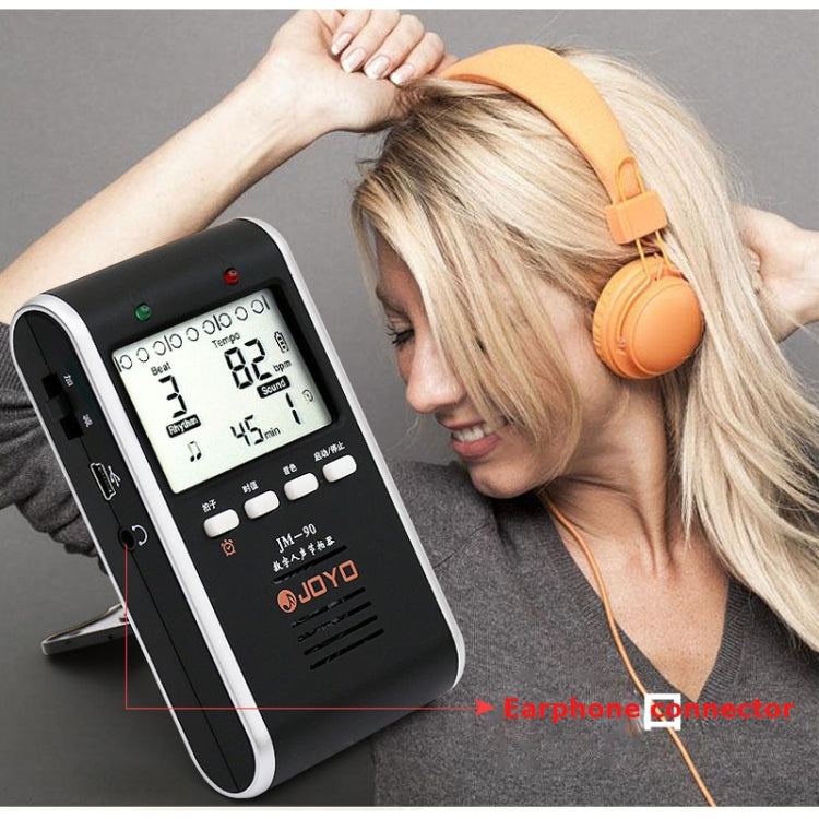 JOYO JM-90 Mini Portable Rechargeable Clip-on LED Indicator Electronic Digital Metronome Tone Generator Tuner for Guitar Violin Ukulele(Black) - free shipping - PMC Jewellery - Order now!