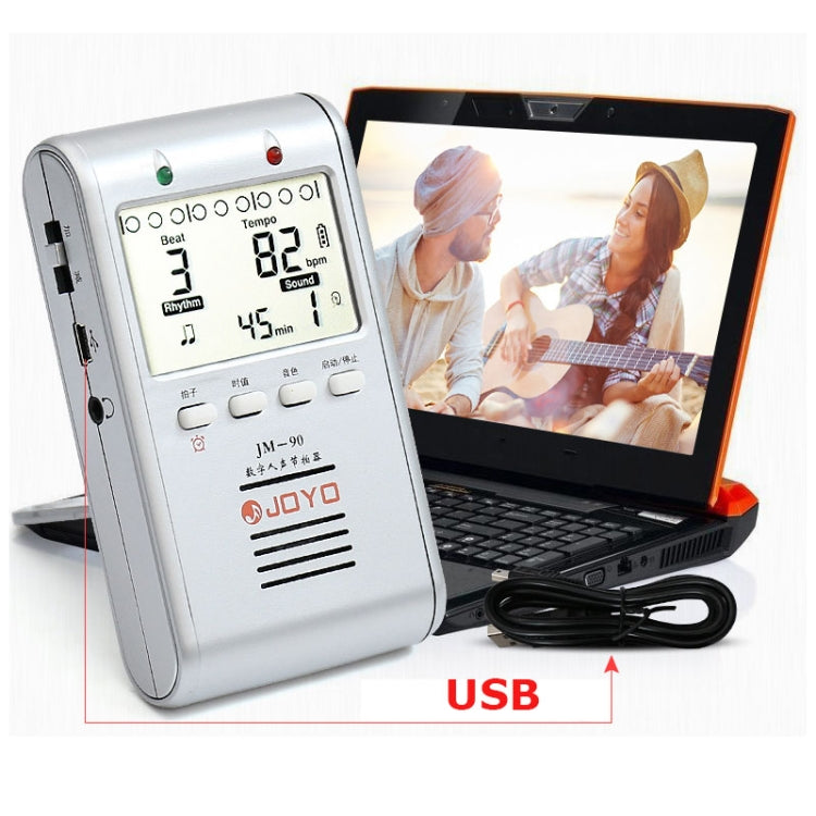 JOYO JM-90 Mini Portable Rechargeable Clip-on LED Indicator Electronic Digital Metronome Tone Generator Tuner for Guitar Violin Ukulele(White) - String Instrument Accessories by JOYO | Online Shopping South Africa | PMC Jewellery | Buy Now Pay Later Mobicred