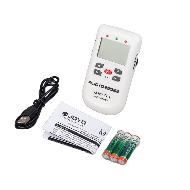 JOYO JM-91 Mini Portable Multi-functional Vocal Metronome Electronic Digital Metronome Tone Generator Tuner for Guitar Violin Ukulele(White) - free shipping - PMC Jewellery - Order now!