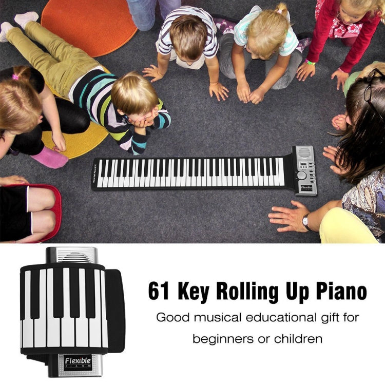 61 Keys Portable Flexible Roll Up Electronic Soft Keyboard Piano with Speakers - Keyboard Instruments by PMC TechLife | Online Shopping South Africa | PMC TechLife