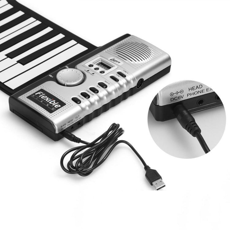 61 Keys Portable Flexible Roll Up Electronic Soft Keyboard Piano with Speakers - Keyboard Instruments by PMC TechLife | Online Shopping South Africa | PMC TechLife