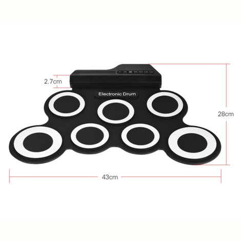 Portable Silicone Hand Roll USB Electronic Drum(Black) - Percussion Instruments by PMC TechLife | Online Shopping South Africa | PMC TechLife
