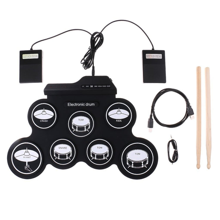 Portable Silicone Hand Roll USB Electronic Drum, Black Icon Version - Percussion Instruments by PMC TechLife | Online Shopping South Africa | PMC TechLife