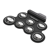 Portable Silicone Hand Roll USB Electronic Drum, Black Icon Version