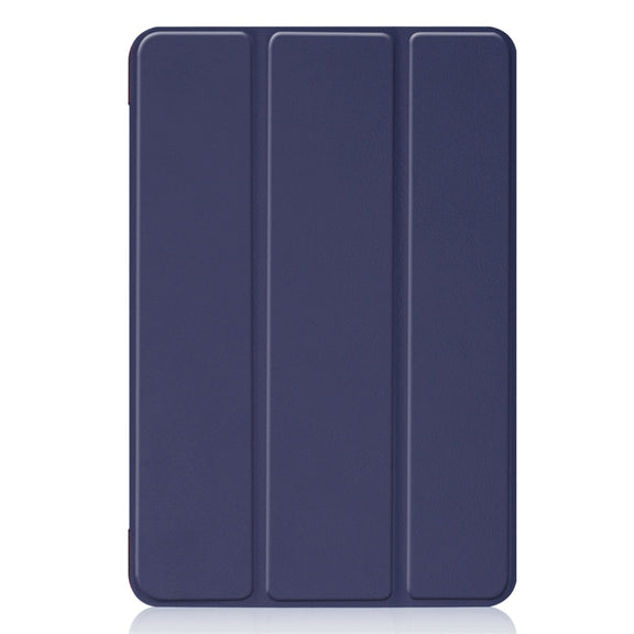 Custer Texture Horizontal Flip Smart PU Leather Case for iPad Mini 4 / Mini 5, with Sleep / Wake-up Function & Three-folding Holder (Blue)