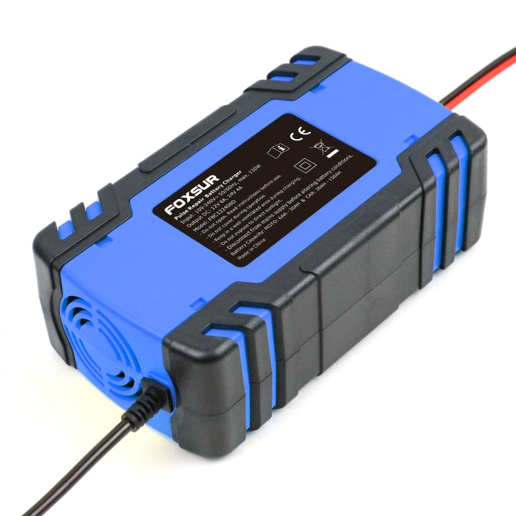 FOXSUR 12V-24V Car Motorcycle Truck Repair Battery Charger AGM Charger, UK Plug (Blue) - free shipping - PMC TechLife - Order now!