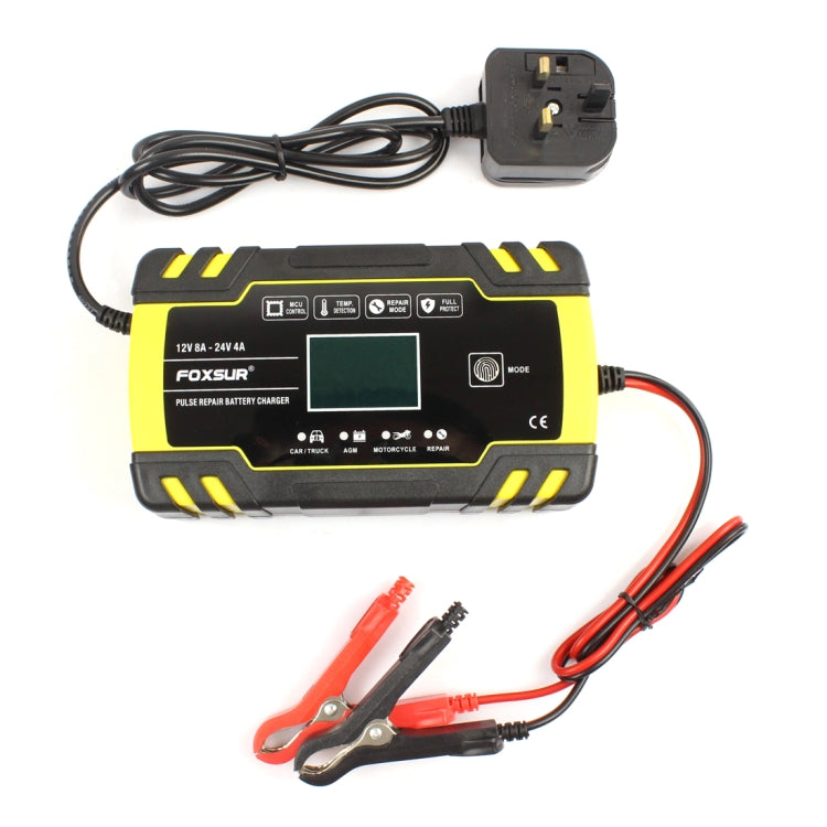 FOXSUR 12V-24V Car Motorcycle Truck ABS Repair Battery Charger AGM Charger, UK Plug - free shipping - PMC TechLife - Order now!