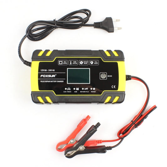 FOXSUR 12V-24V Car Motorcycle Truck Repair Battery Charger AGM Charger, EU Plug - free shipping - PMC Jewellery - Order now!