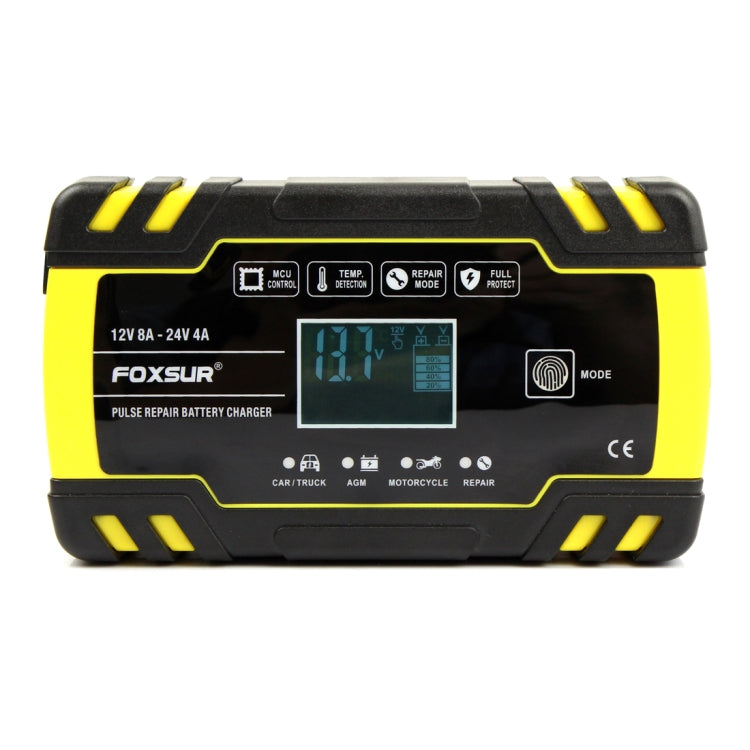 FOXSUR 12V-24V Car Motorcycle Truck Repair Battery Charger AGM Charger, EU Plug - free shipping - PMC TechLife - Order now!