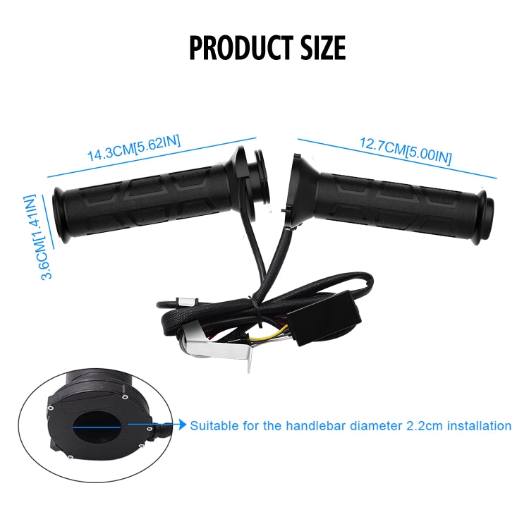 WUPP CS-095D1 Motorcycle Modified Adjustable Temperature Silicone Universal Electric Heating Hand Cover Heated Grip Handlebar(Black) - free shipping - PMC Jewellery - Order now!