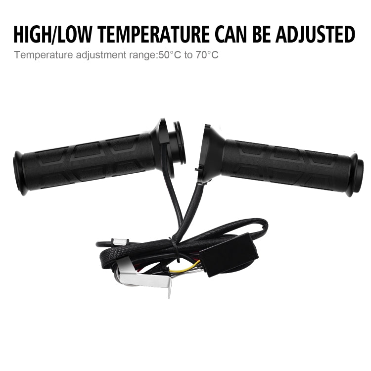 WUPP CS-095D1 Motorcycle Modified Adjustable Temperature Silicone Universal Electric Heating Hand Cover Heated Grip Handlebar(Black) - free shipping - PMC Jewellery - Order now!